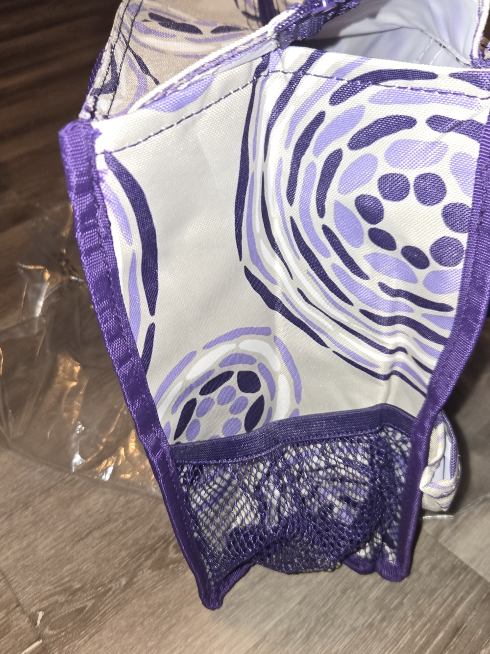 Thirty One Purple Geo Pop Retired Organizing Utility Tote Bag New - Picture 5 of 6